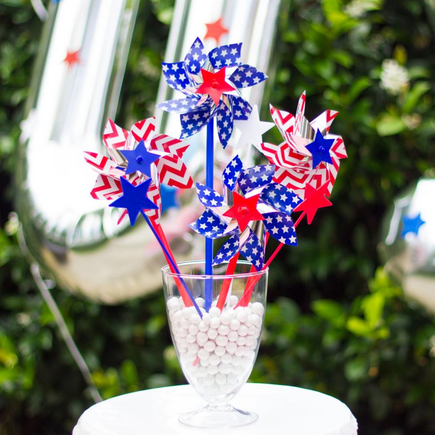 80 Pack Red Blue White Pinwheels 4th of July Pinwheels Patriotic Pinwheels Fourth of July Windmill Patriotic Decorations for Events Festivals Independence Day Parades Supplies Decor Parties 