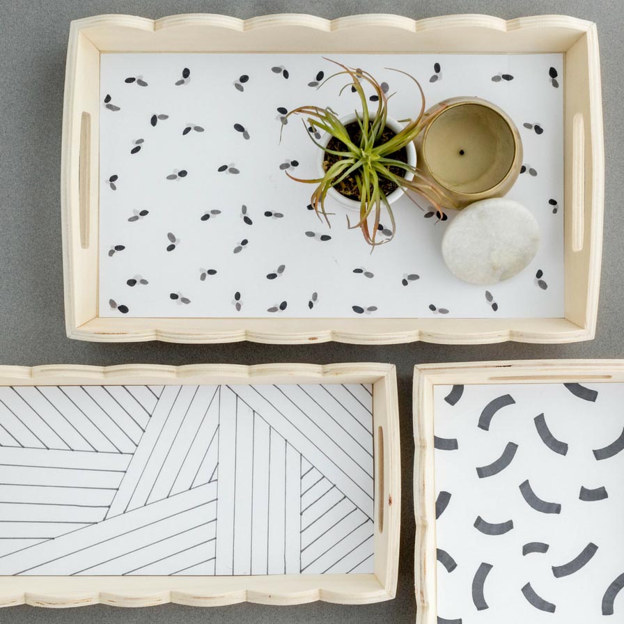 DIY Patterned Scalloped Trays