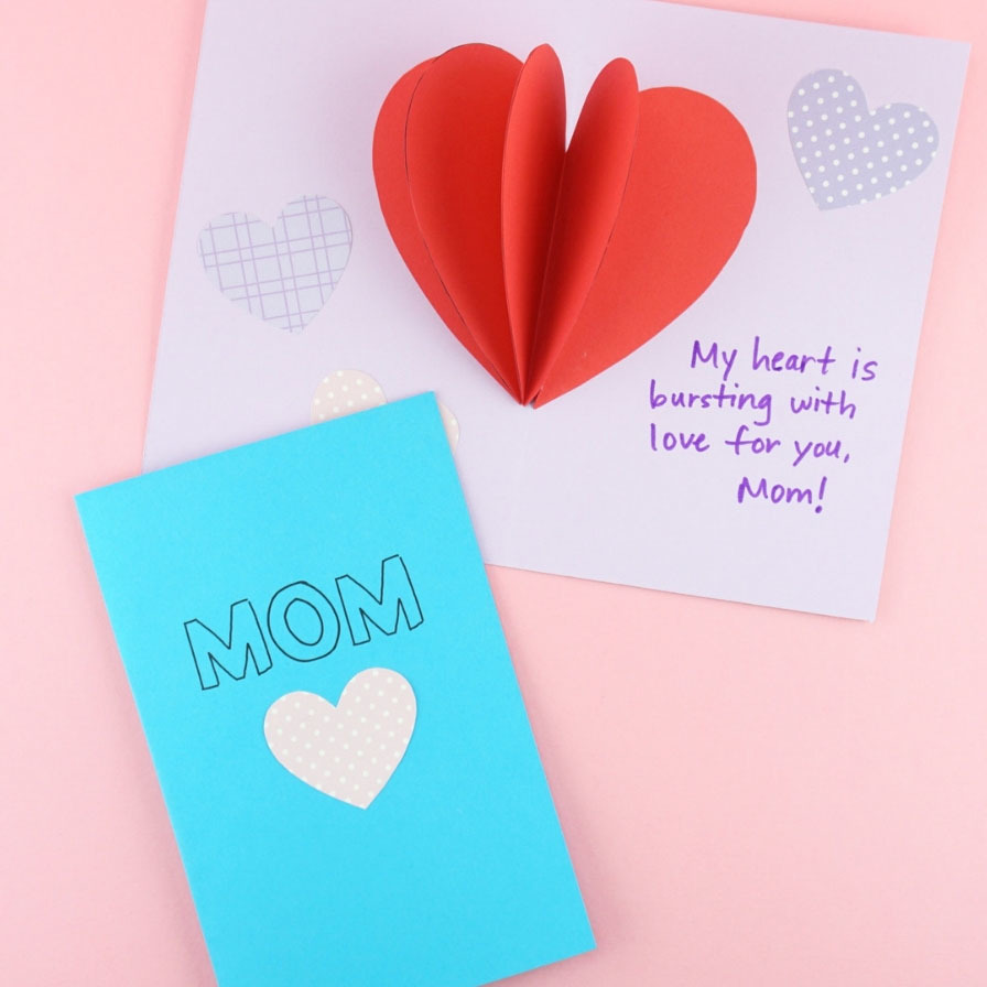 DIY Pop-Up Heart Mother's Day Card