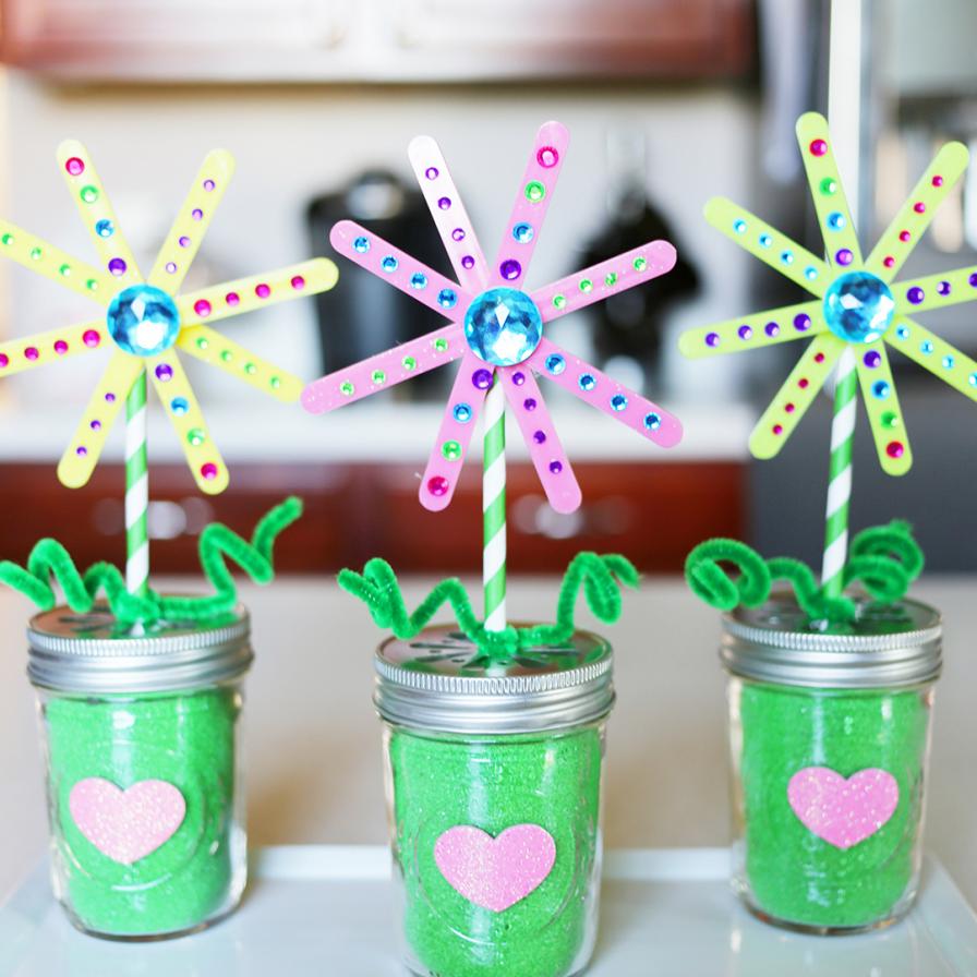 Felt, Button, and Popsicle Stick Flower Craft - Frugal Fun For Boys and  Girls
