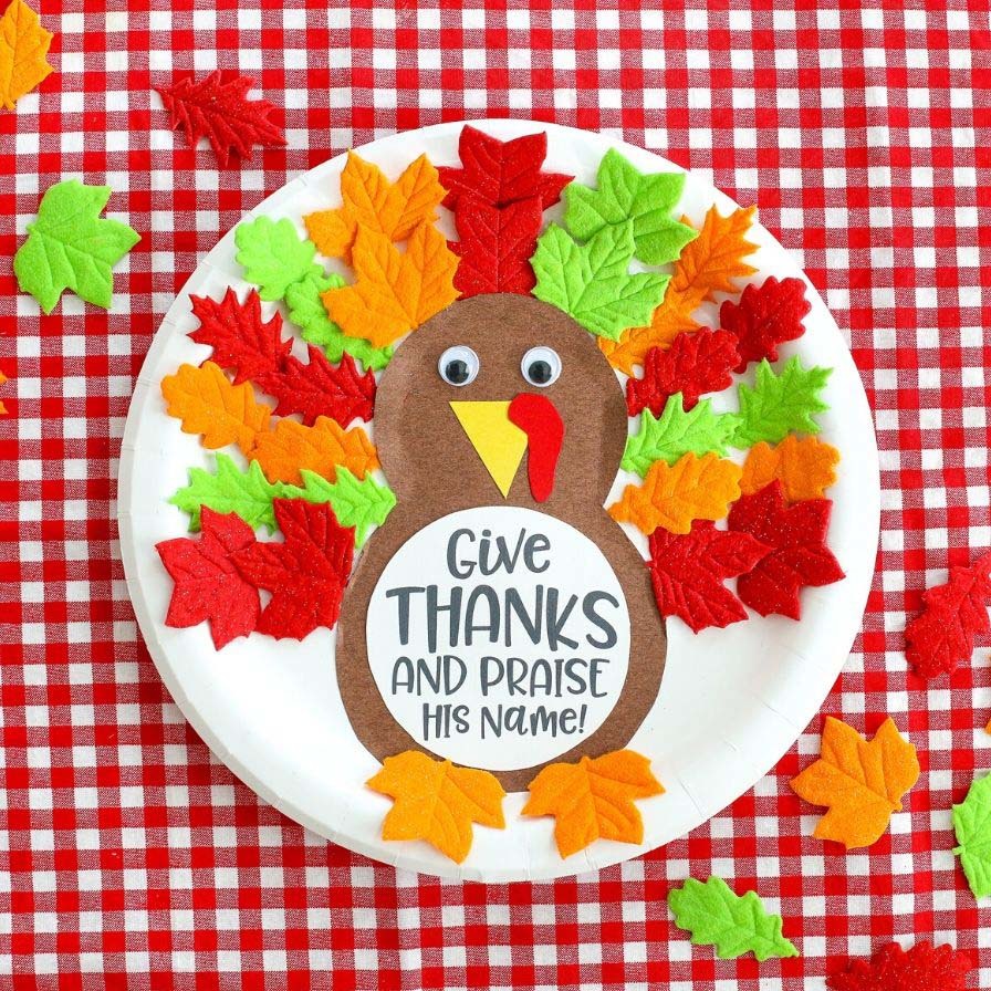 Praise His Name Paper Plate Leaf Turkey