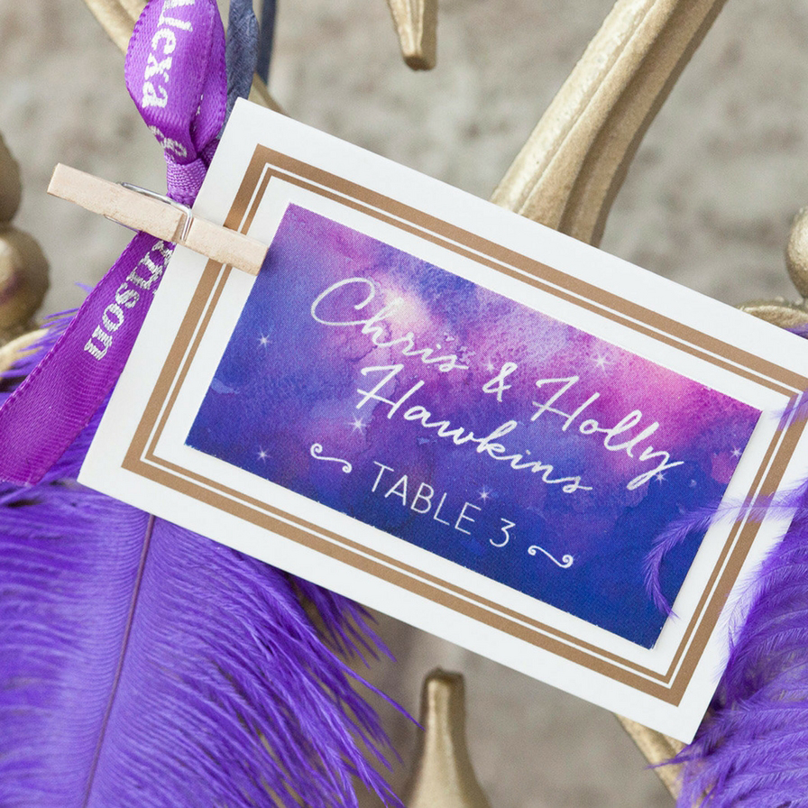 Purple and Navy Wedding Seating Chart