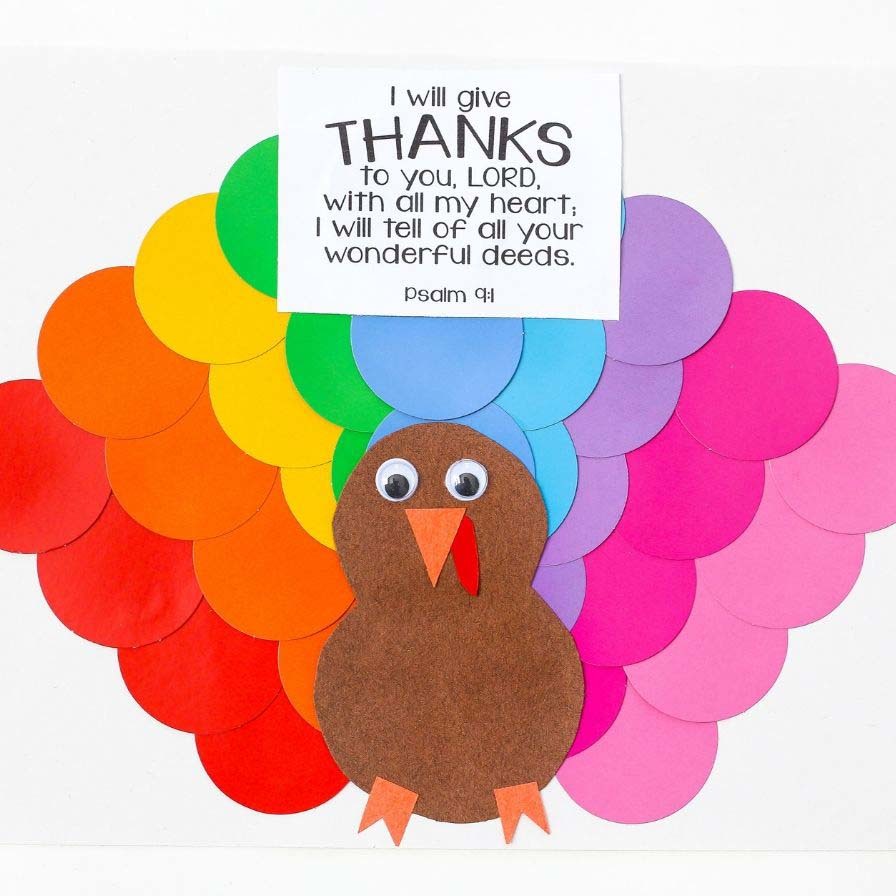Rainbow Turkey Sunday School Craft
