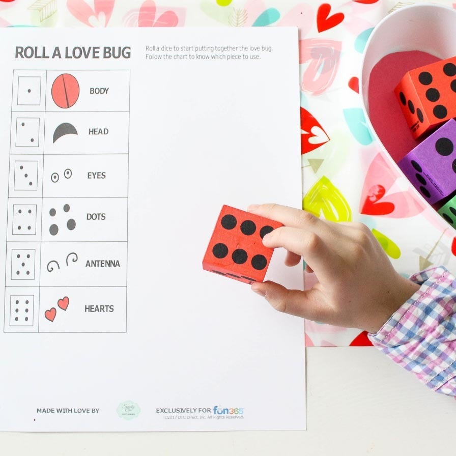 Roll a Love Bug Printable Game