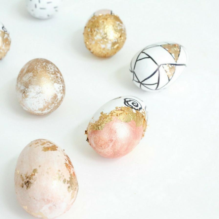 DIY Modern Rose Gold Easter Eggs