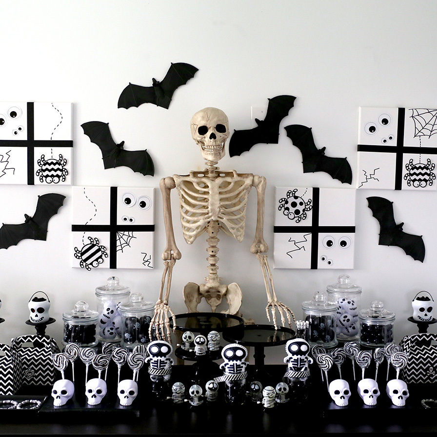 DIY Skeleton Party Backdrop