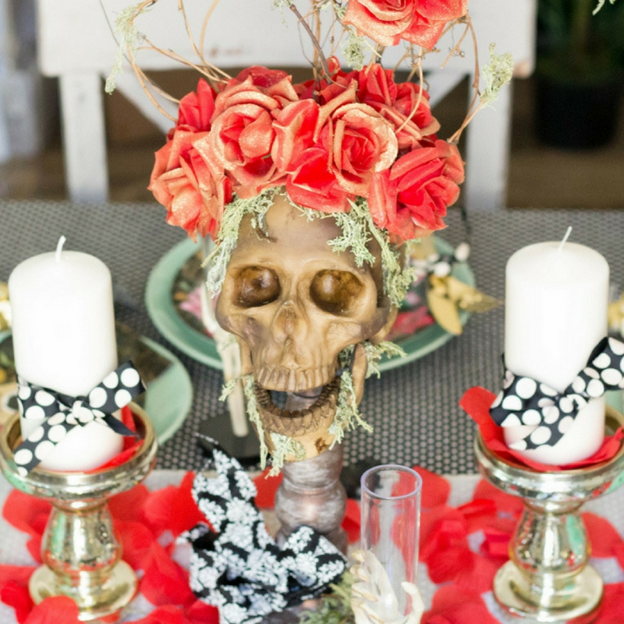 Floral Skull Centerpiece