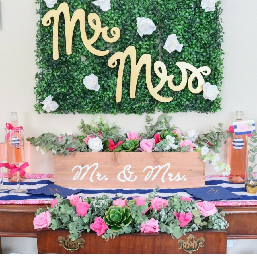 Spring Wedding Place Card Station