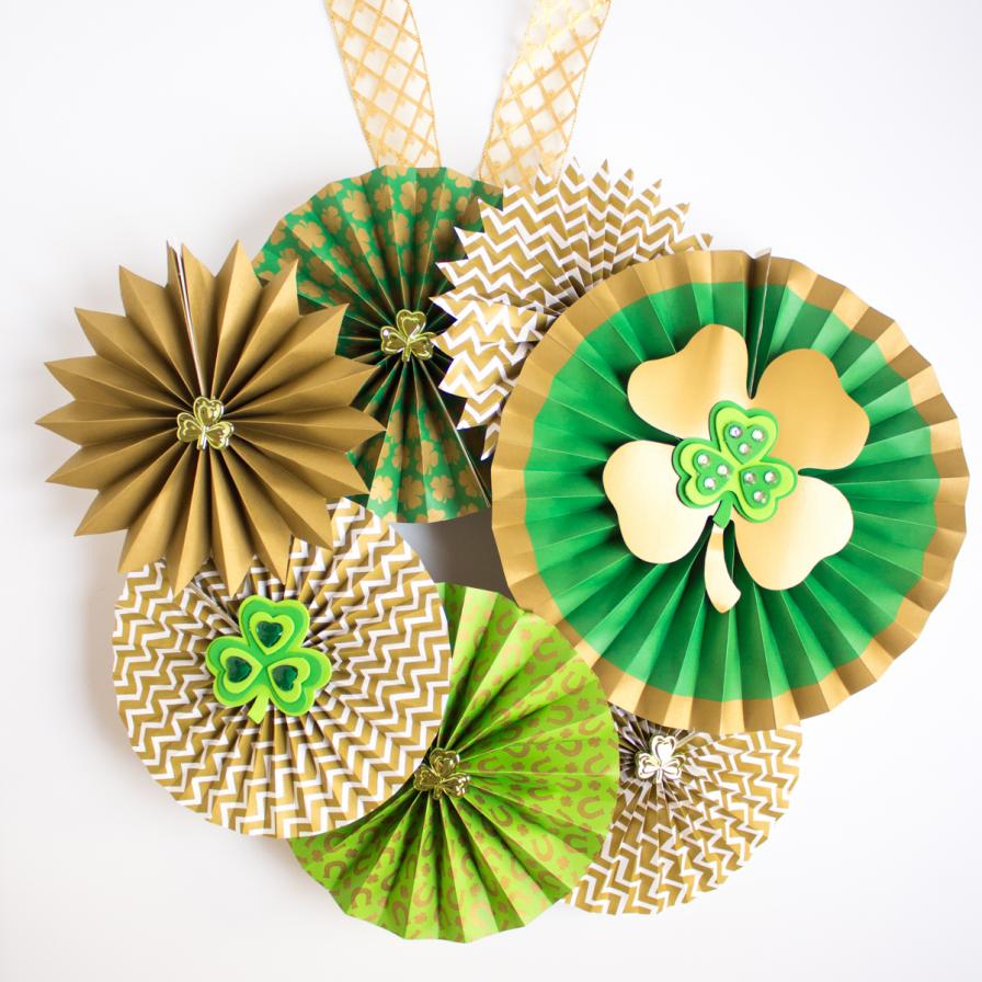 St. Patrick's Day Paper Fan Wreath