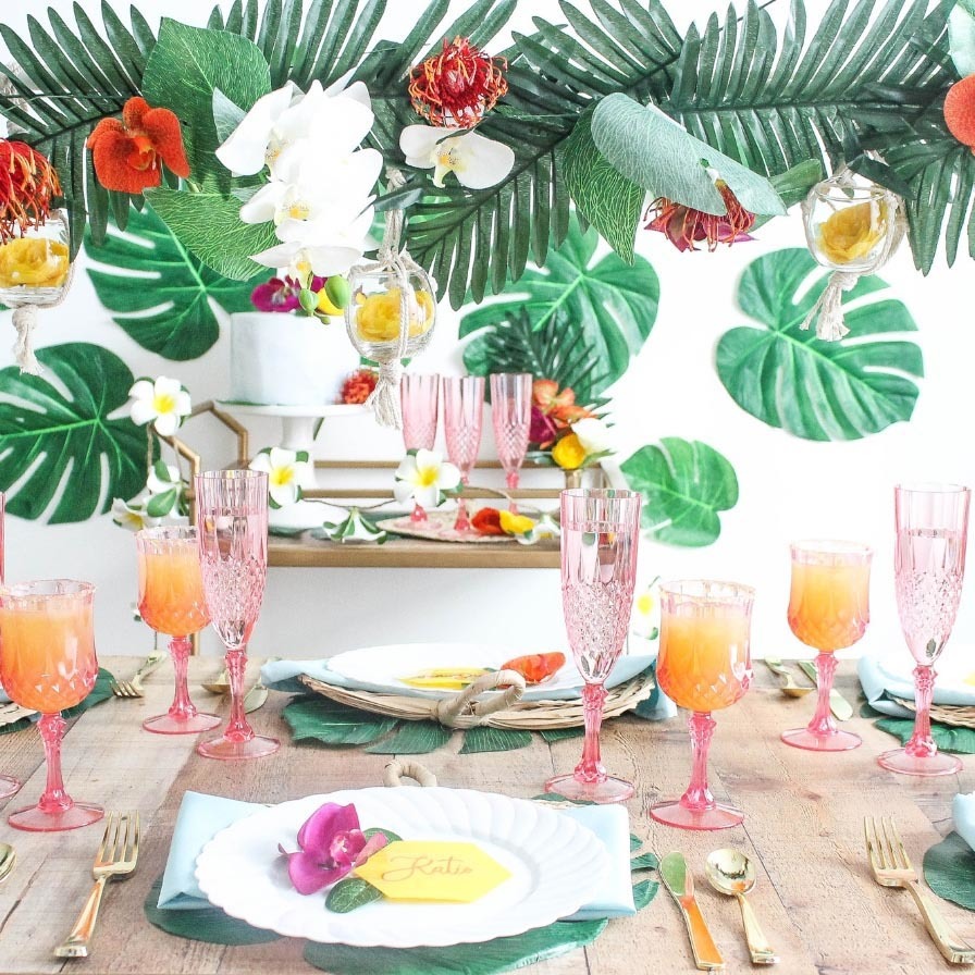 Tropical Floral Tabletop Stand