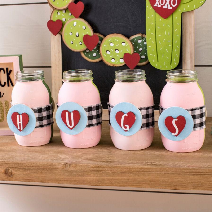 DIY "HUG" Valentine Jars