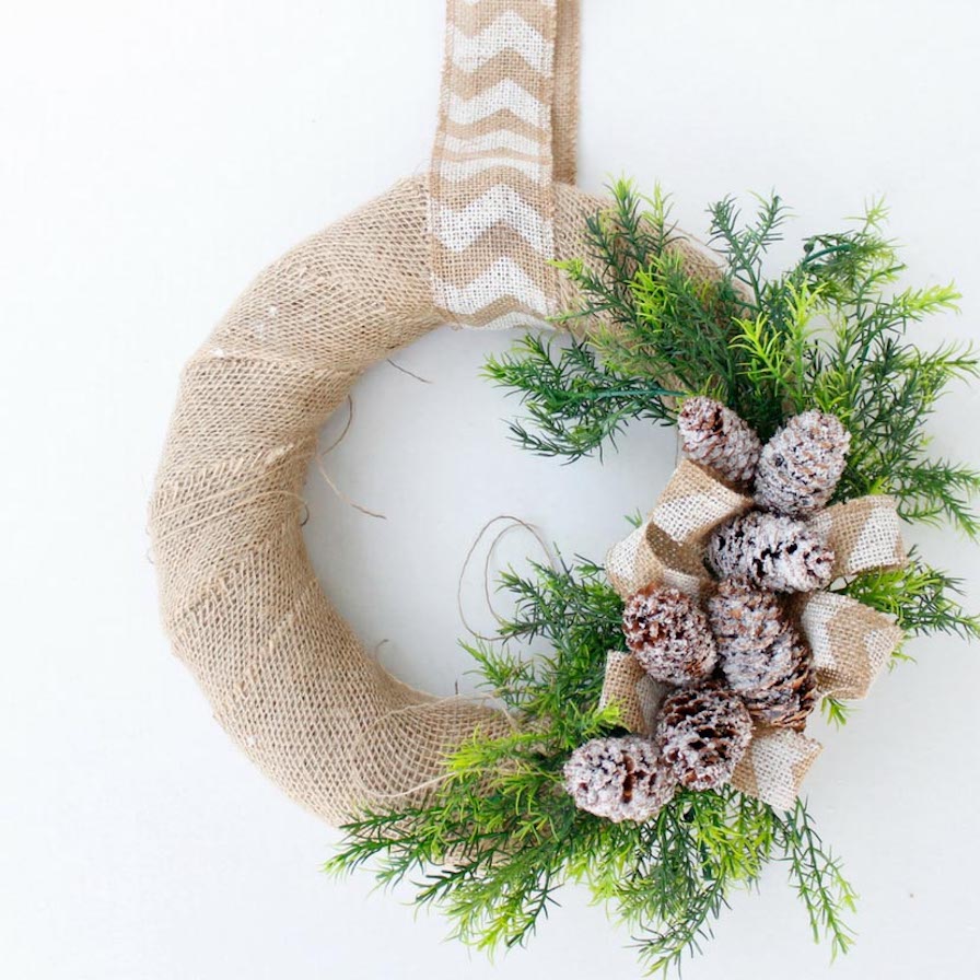 Burlap Winter Wreath