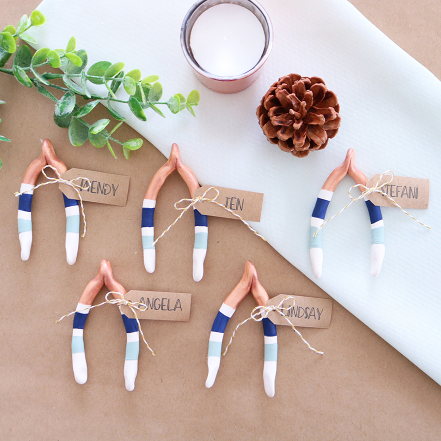 DIY Clay Wishbone Place Cards