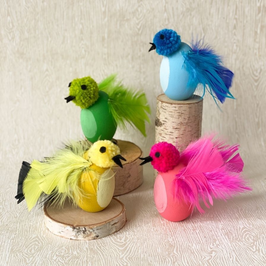 Springtime Wooden Egg Birds