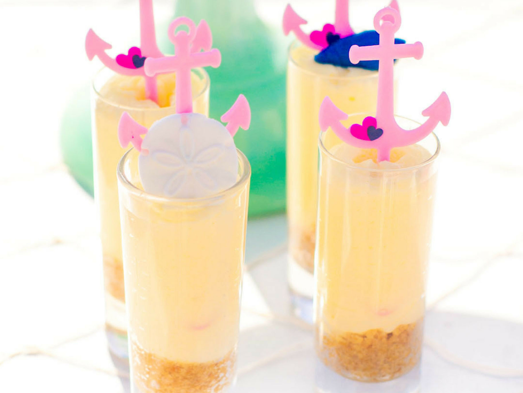 Cheesecake Shooters with Fondant Topper