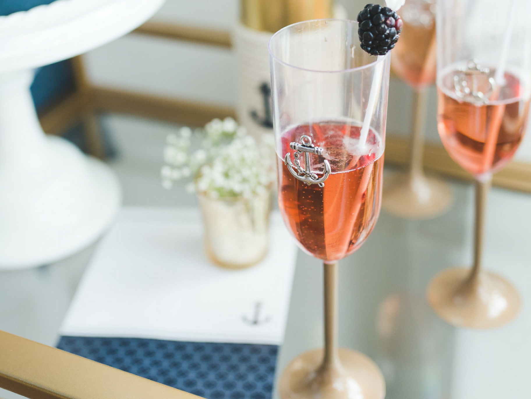 Chic Champagne Nautical Wedding Cocktail