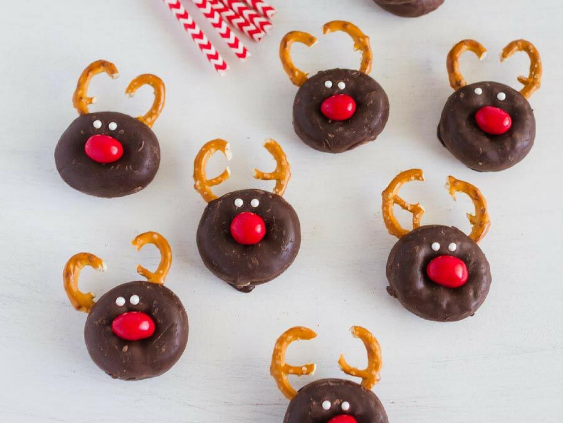 Christmas Reindeer Mini Donuts