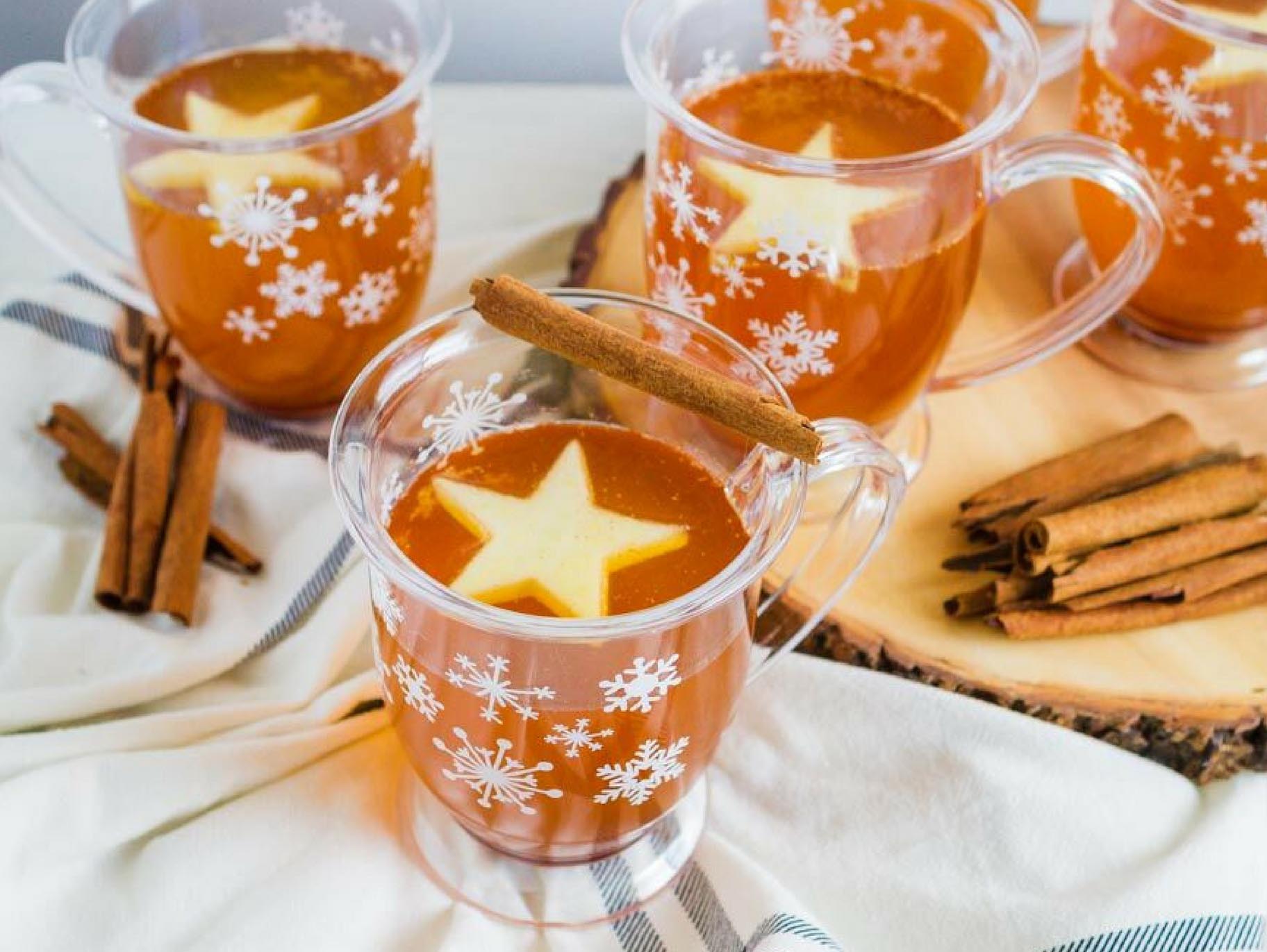 Hot Apple Cider Cocktail with Apple Star Cutout Recipe