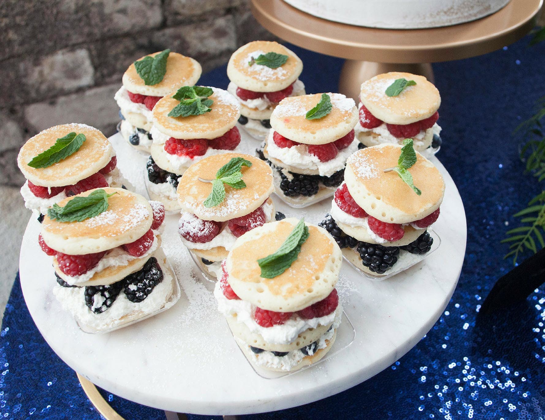 Mini Berry Dessert Pancake Stacks