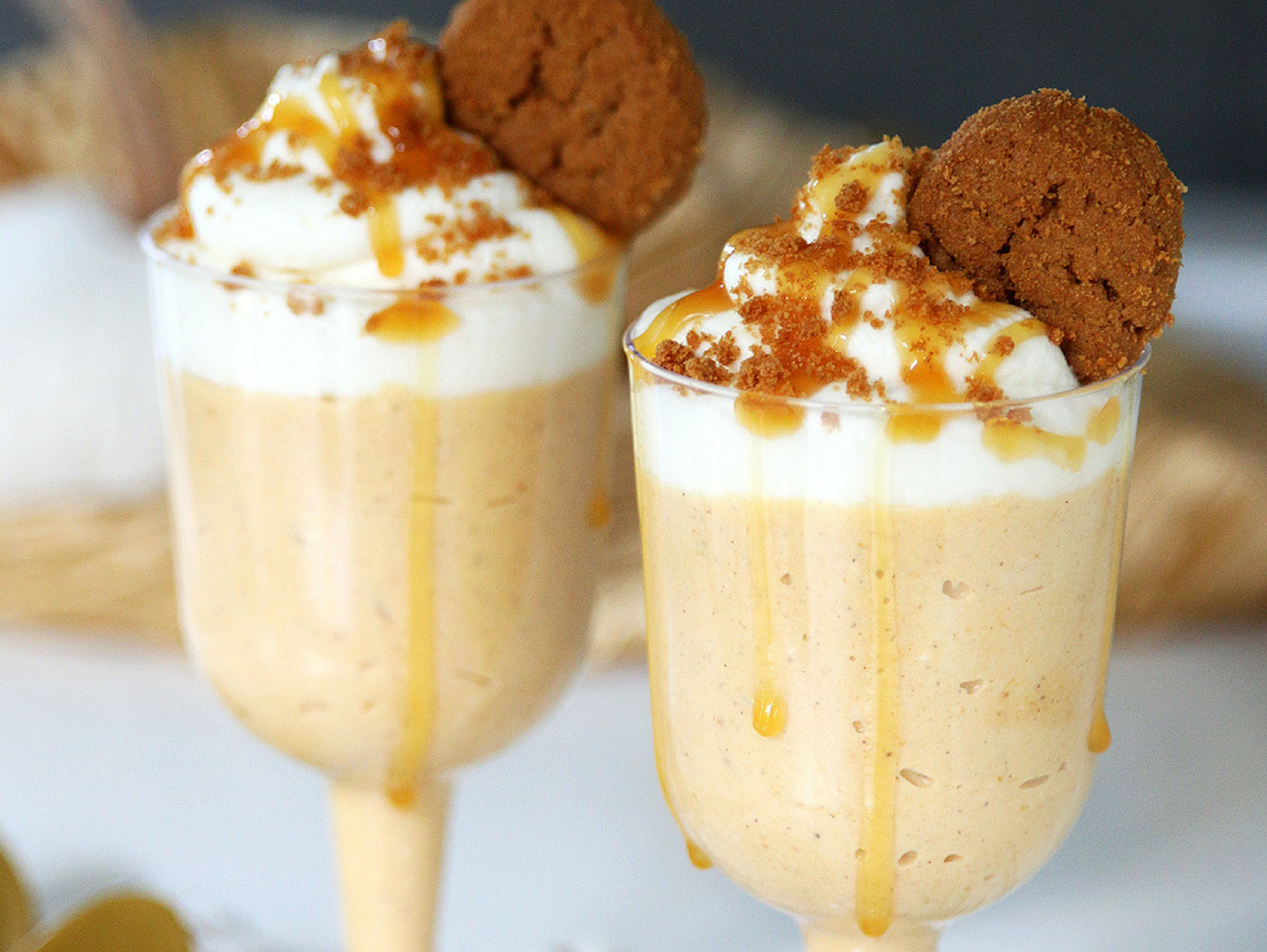 Pumpkin Cheesecake Mousse with Caramel Sauce