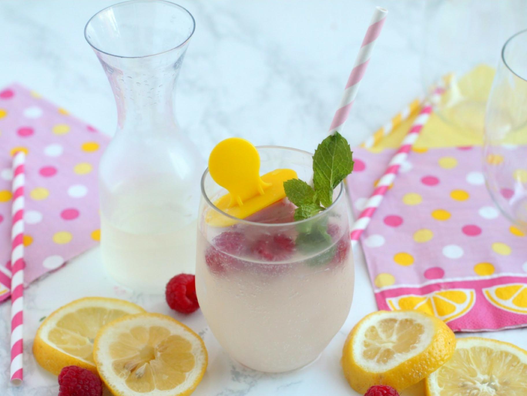 Raspberry Limoncello Poptails in Prosecco