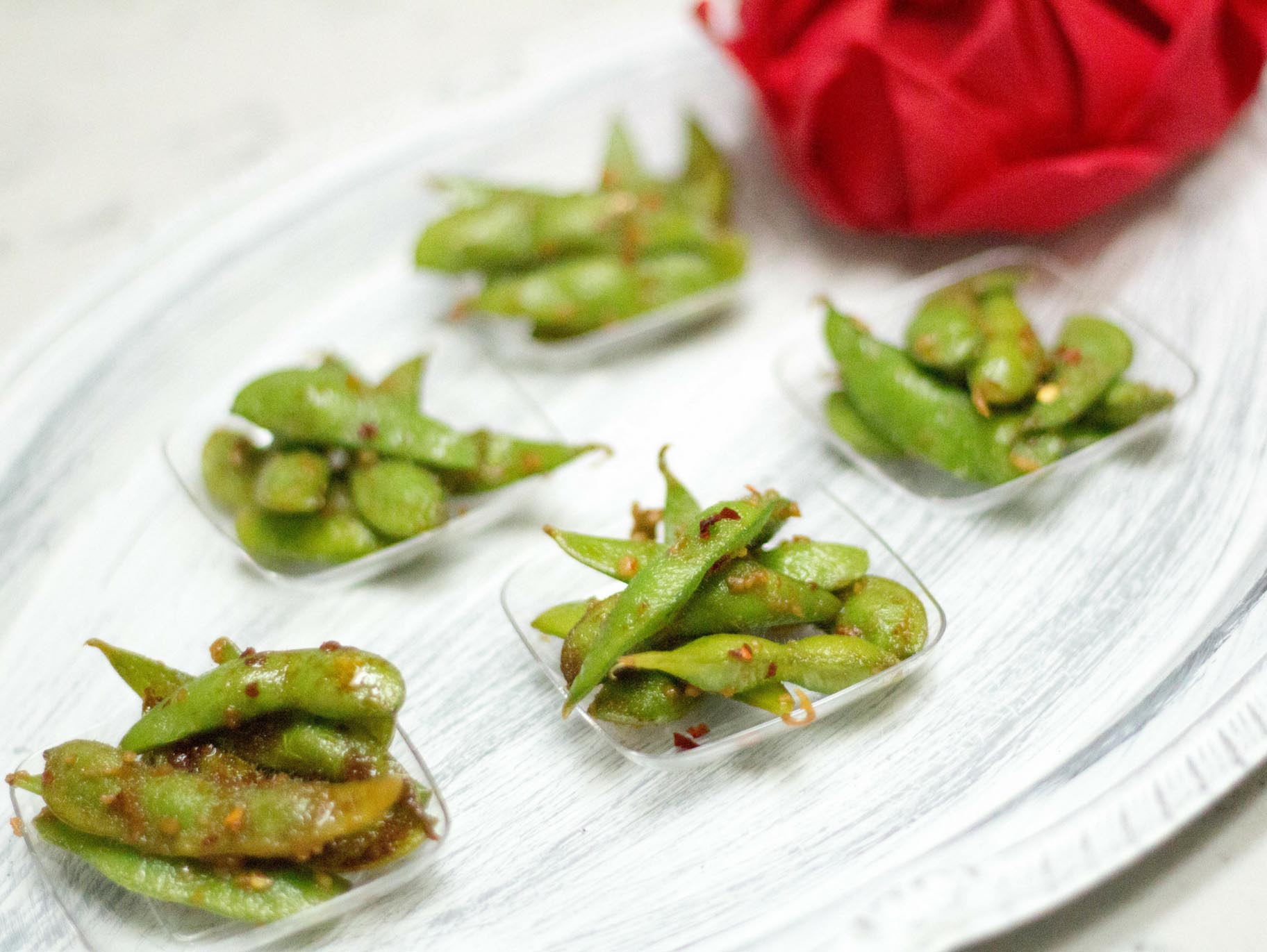 Spicy Garlic Edamame