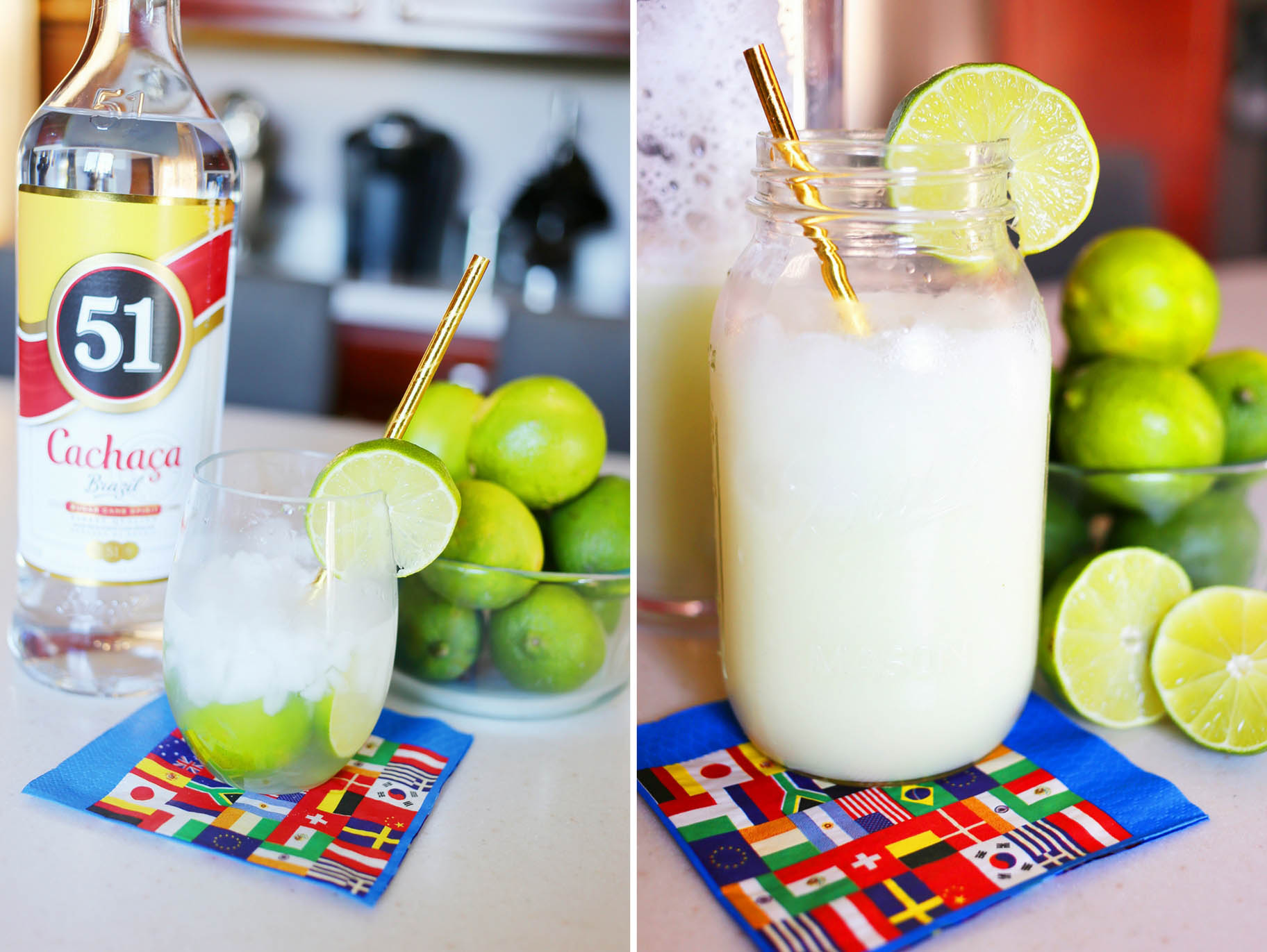 Summer Games Party Drinks: Brazilian Lemonade & Brazilian Caipirnha