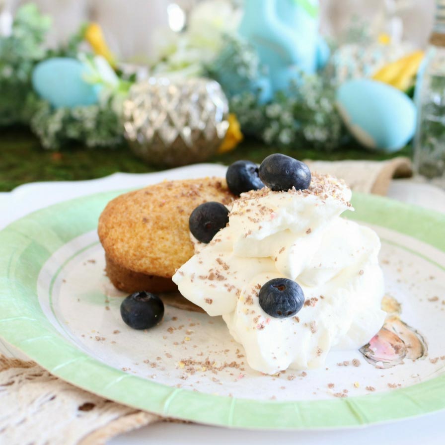 Almond Pound Cake with Homemade Whipped Cream