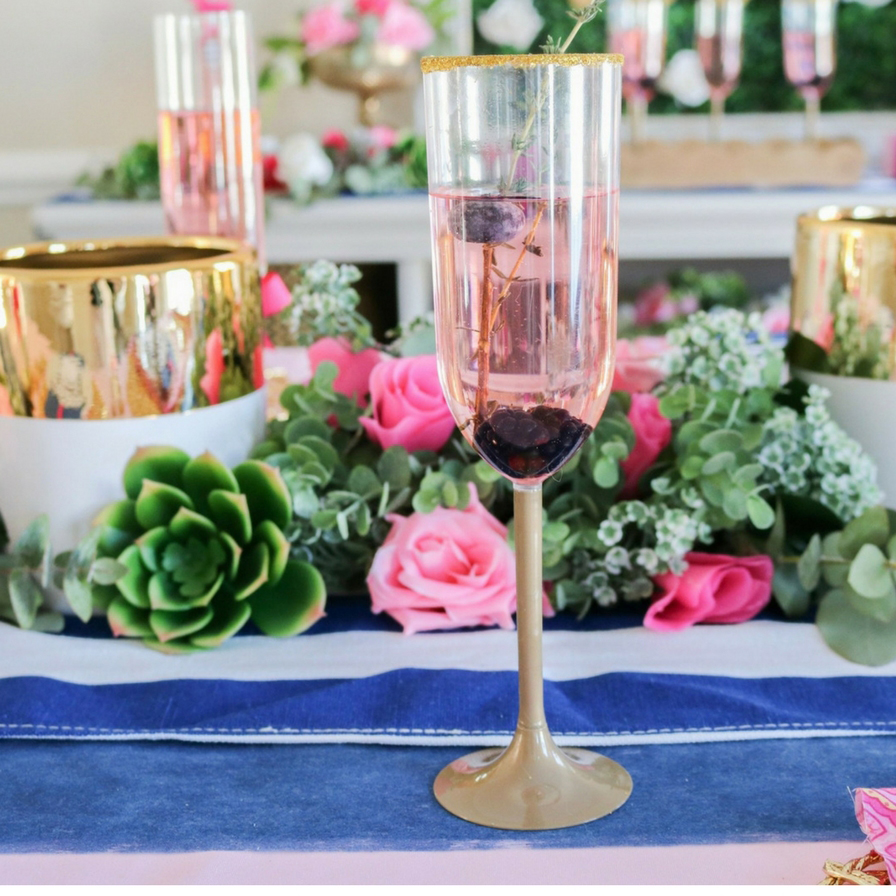 Berry and Thyme Infused Champagne Cocktail