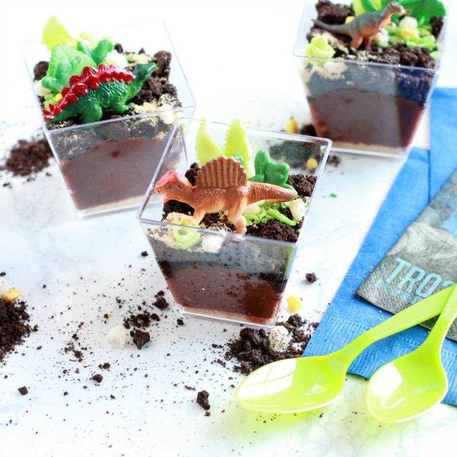 Dinosaur Terrarium Pudding Cups