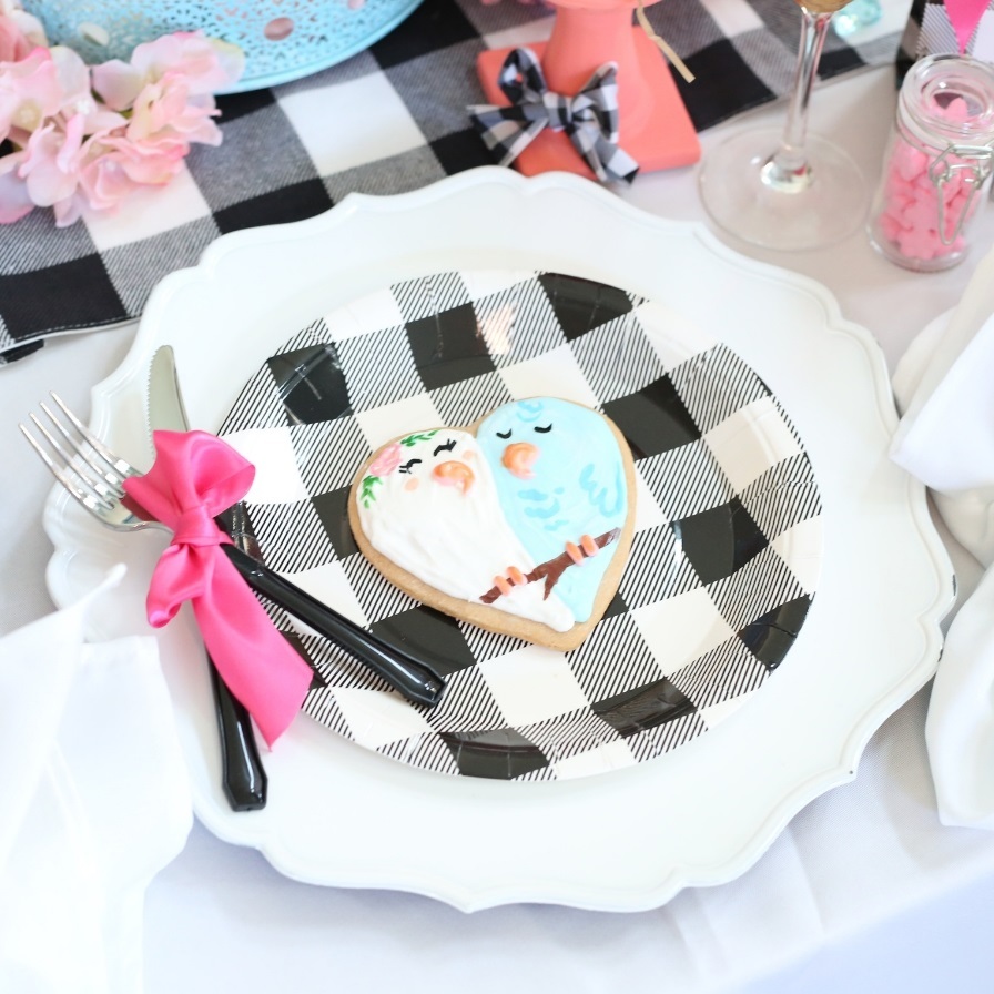 Love Bird Iced Sugar Cookie Hearts