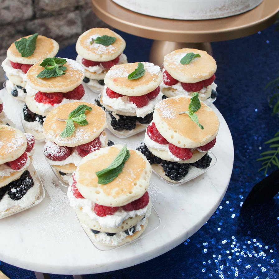 Mini Berry Dessert Pancake Stacks
