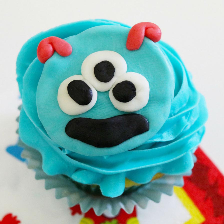 Mini Monster Fondant Cupcake Toppers