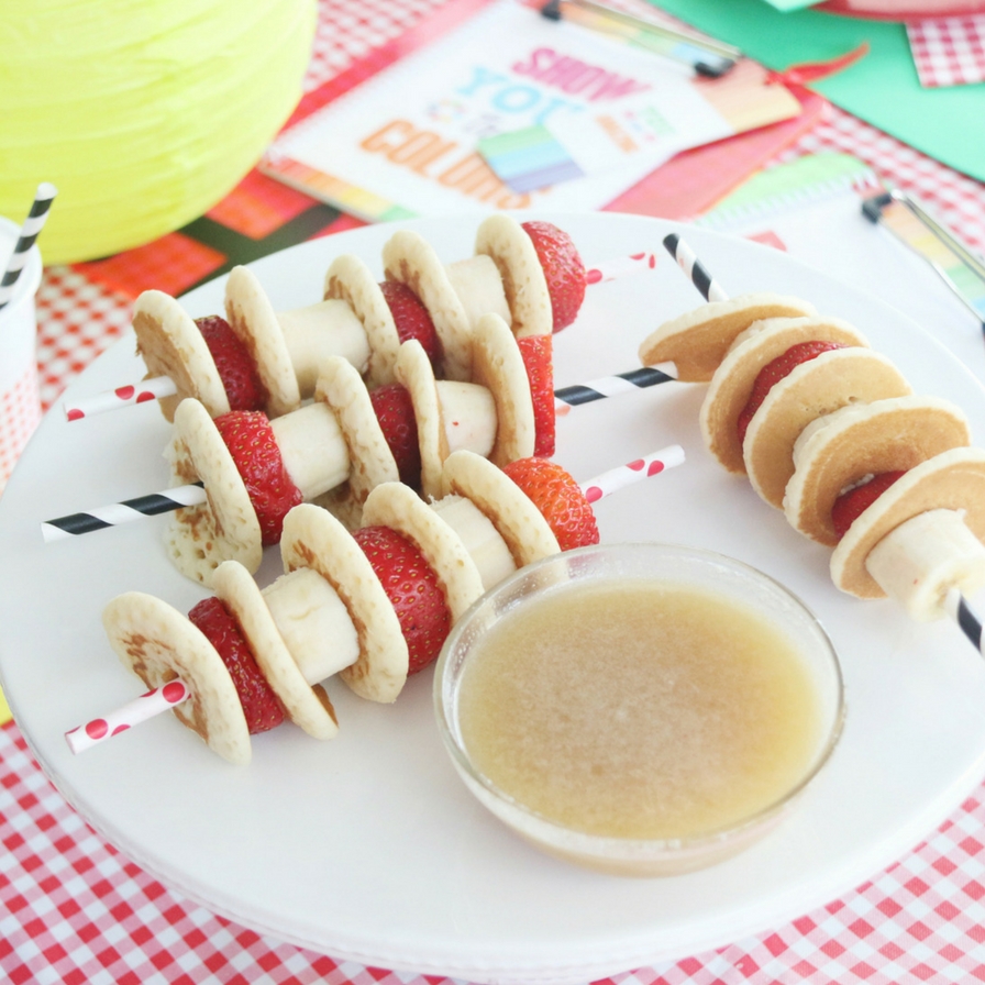 Pancake Skewers with Caramel Syrup