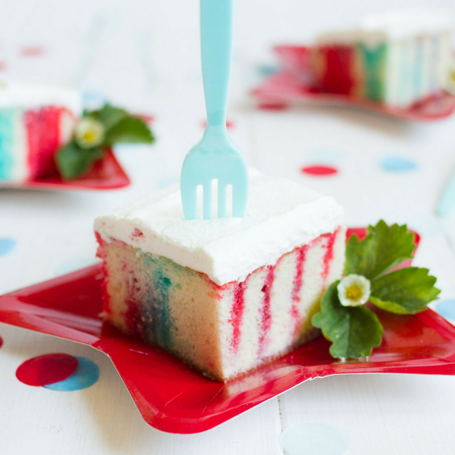 Red, White, & Blue Patriotic Poke Cake