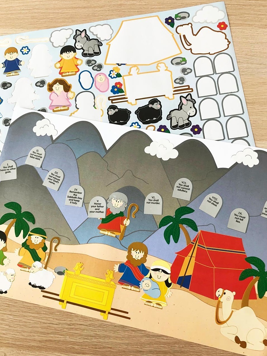 Giant 10 Commandments Sticker Scene