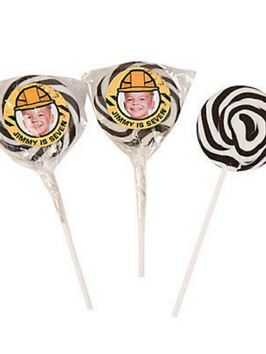Custom Construction Party Lollipops