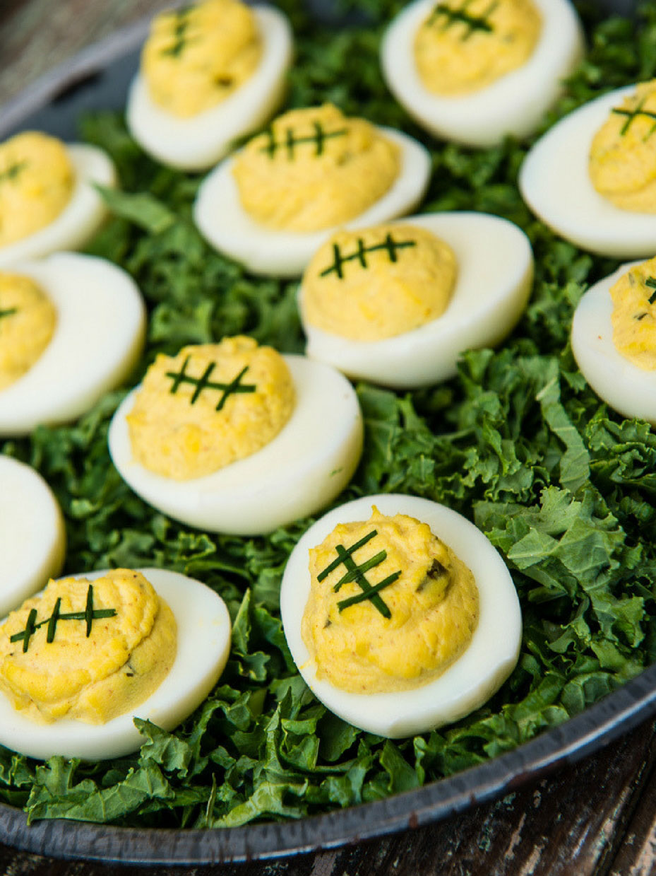 Football Deviled Eggs