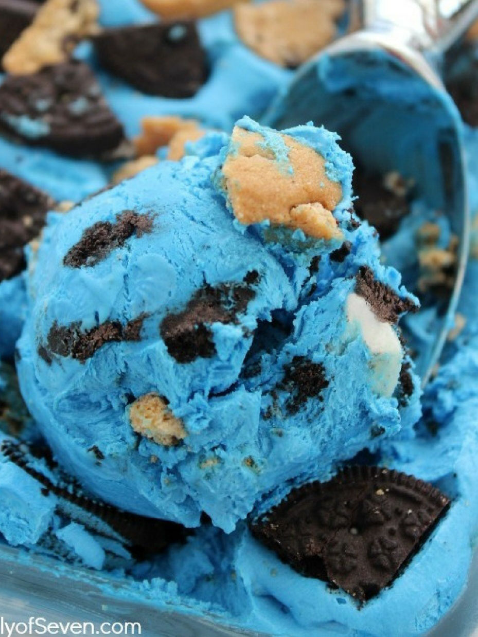 No Churn Cookie Monster Ice Cream