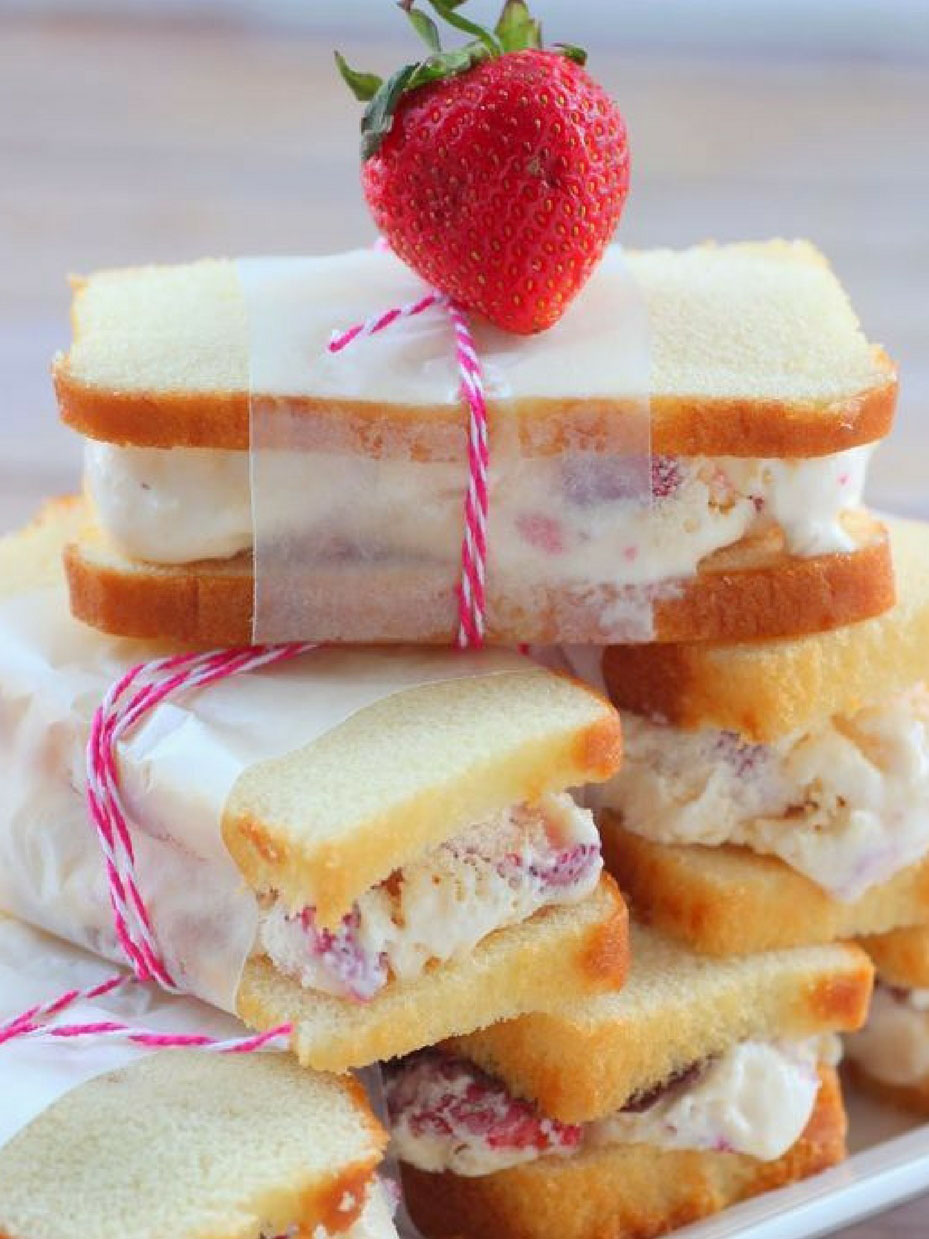 Strawberry Shortcake Ice Cream Sandwiches