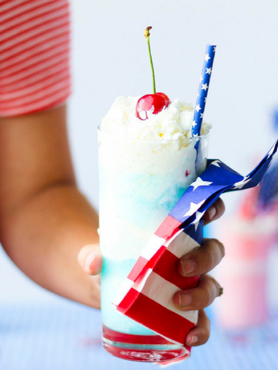Red, White, and Blue Soda Floats