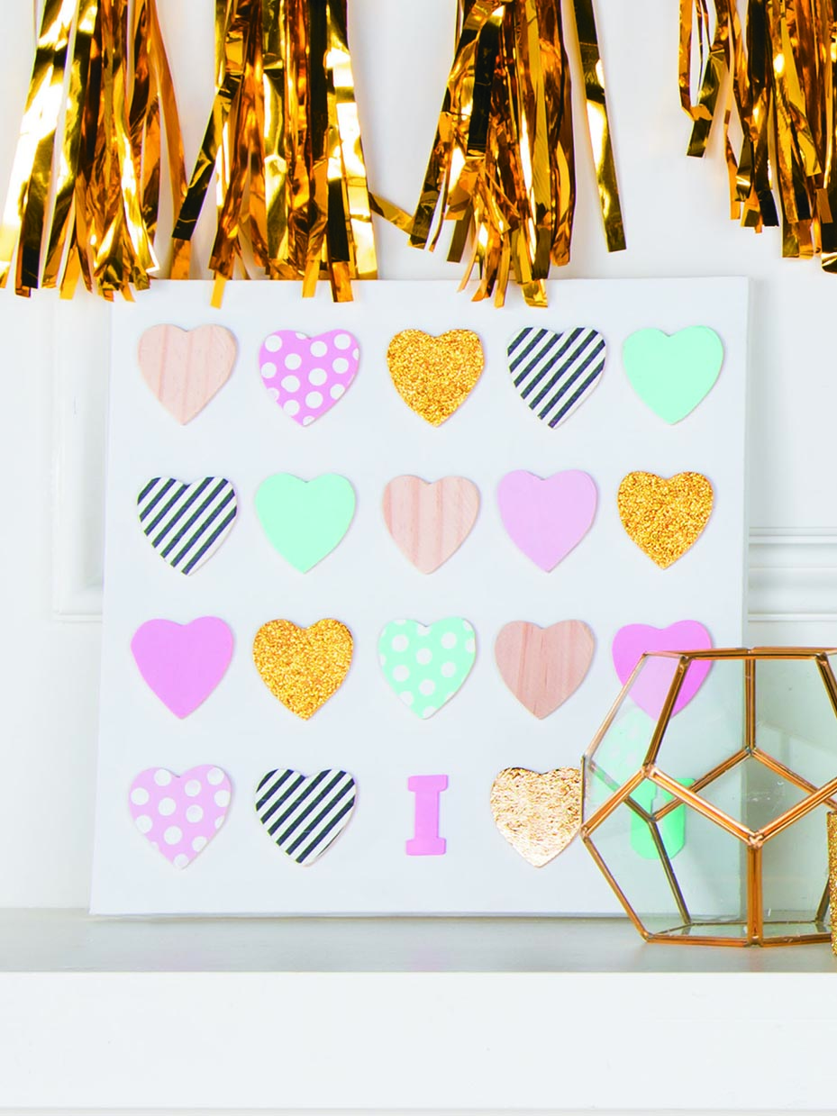 DIY Mini Wooden Heart Canvas