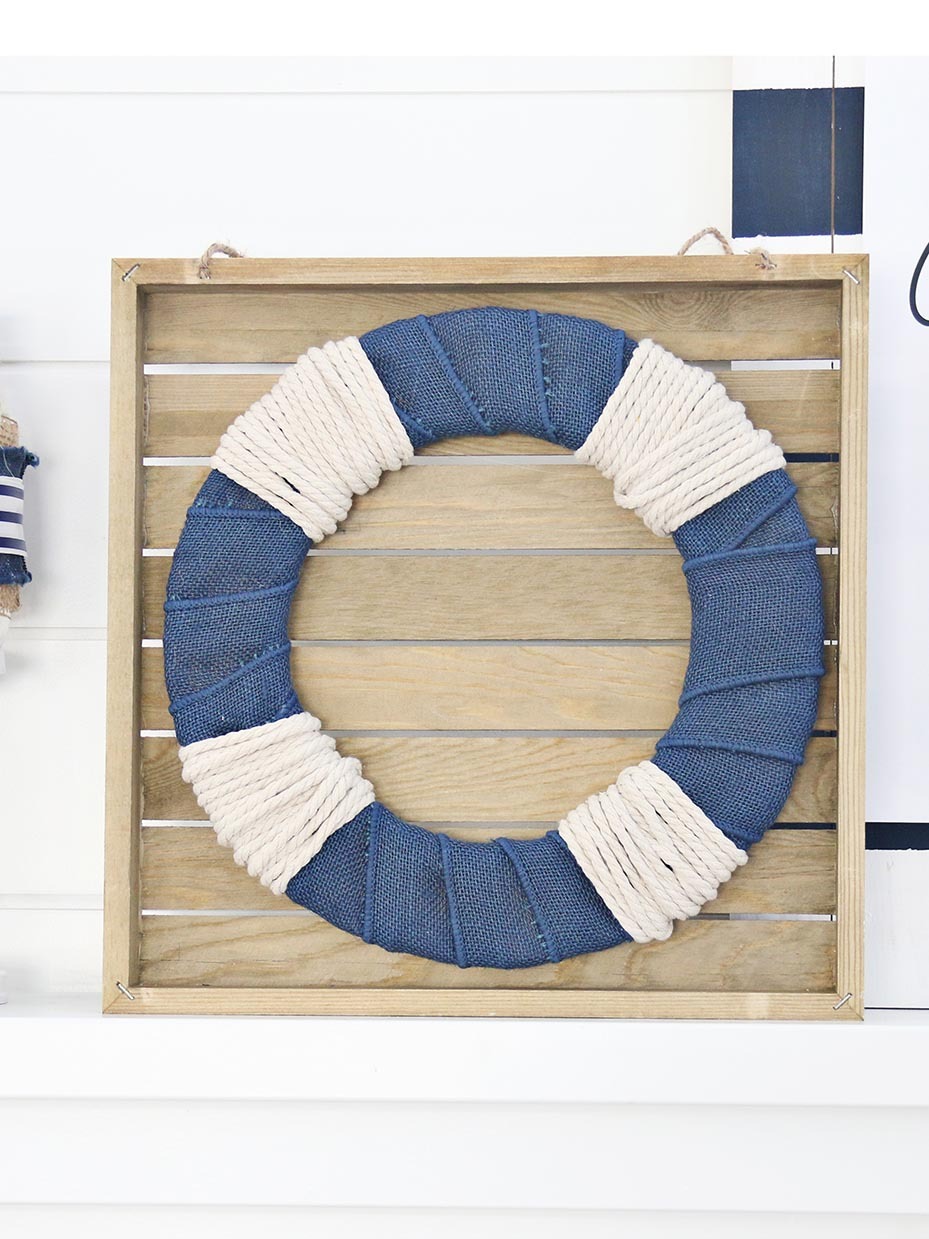 DIY Nautical Wreath Plank Sign