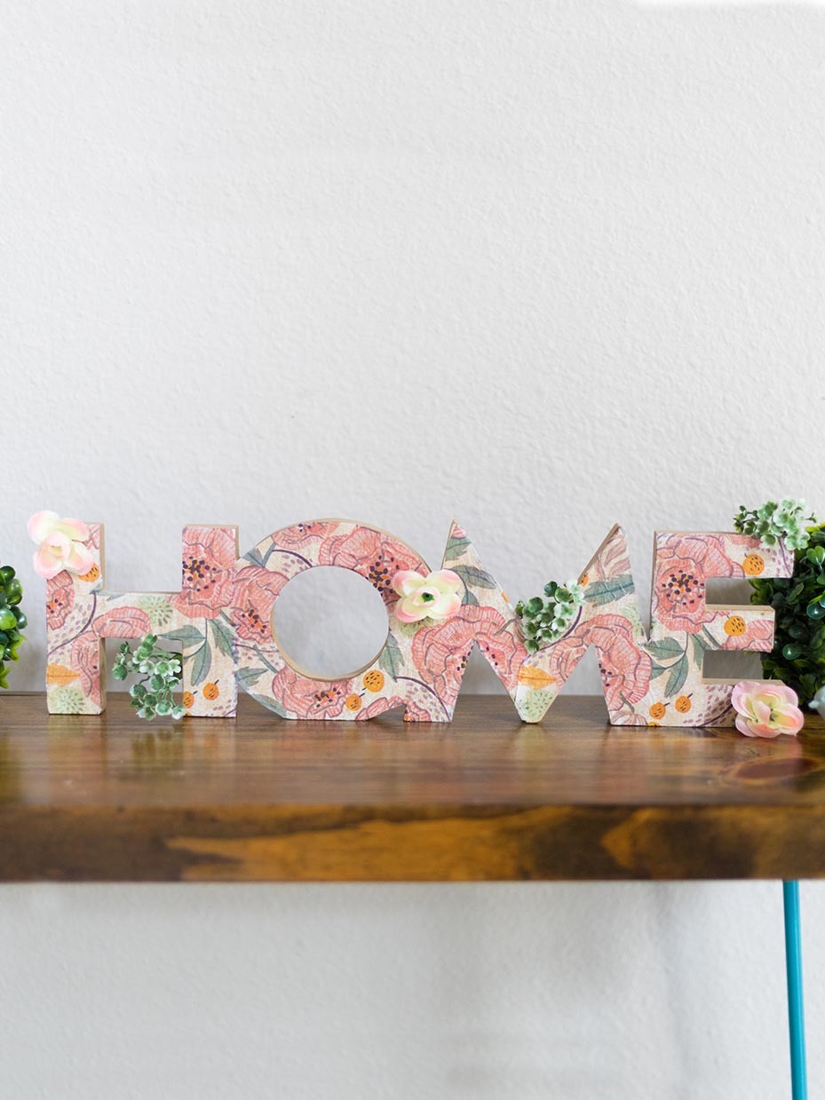 DIY Floral Home Sign