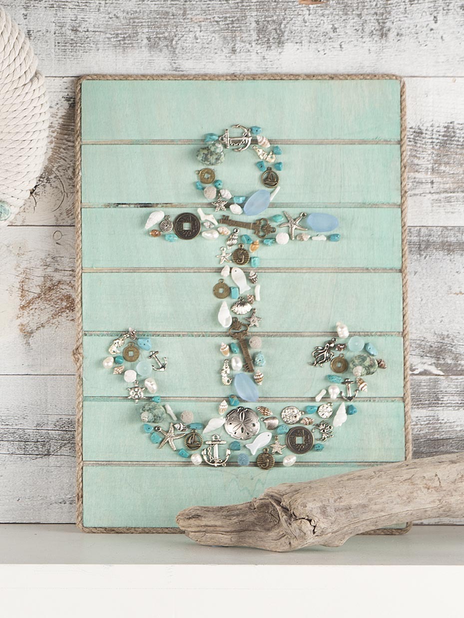 DIY Wooden Charmed Anchor Sign