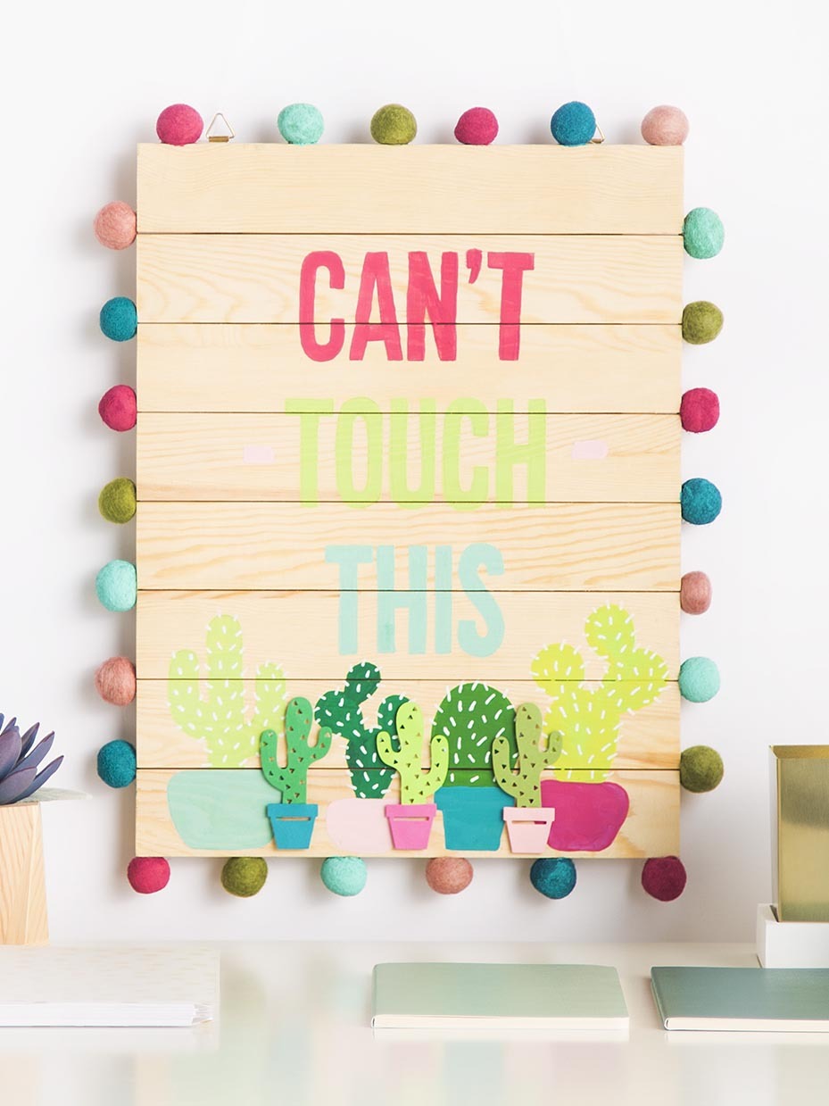 DIY Cactus Wood Sign