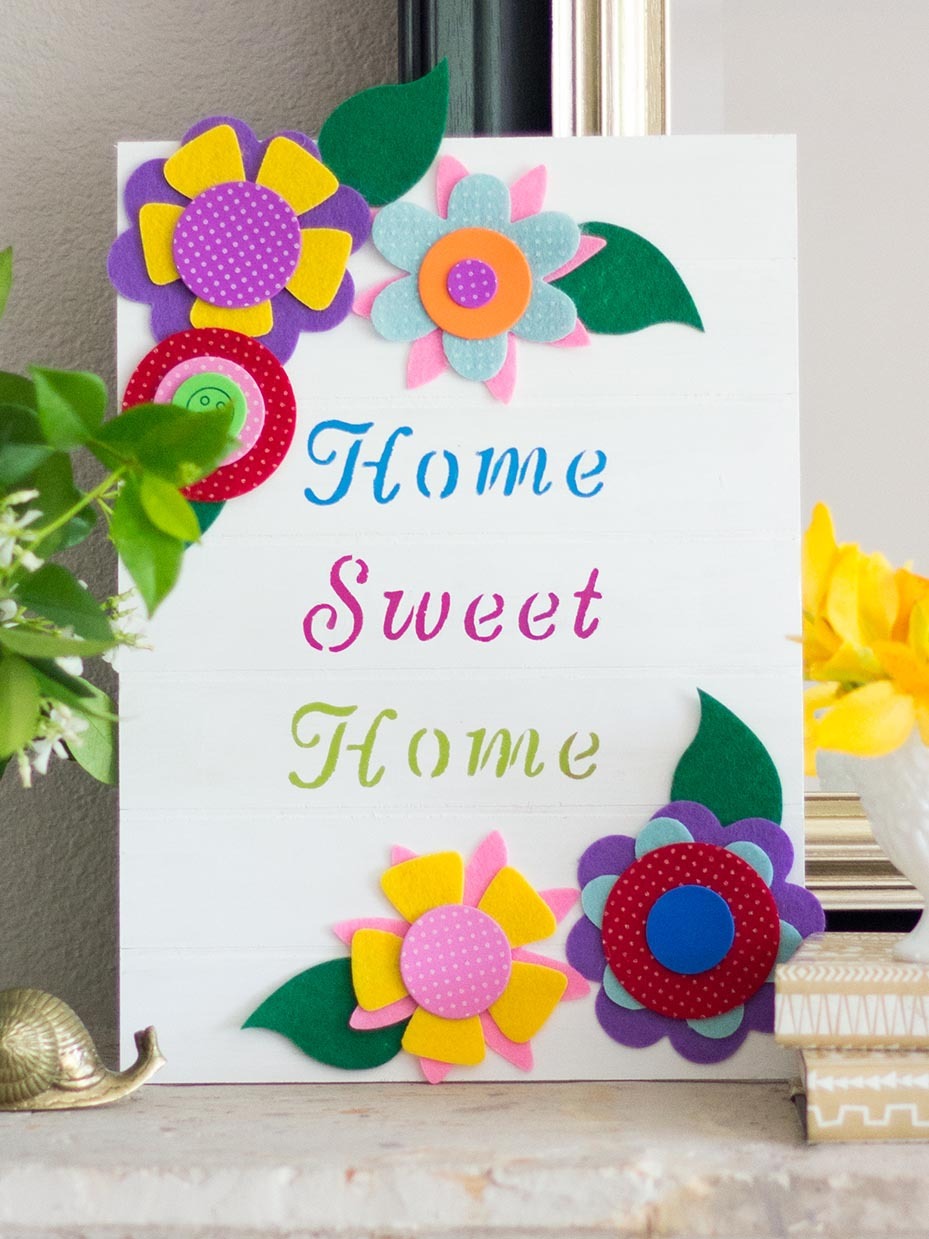 DIY Floral Wood Slat Sign