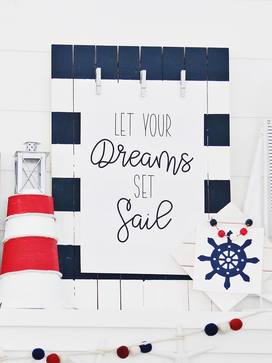 DIY Nautical Wood Slat Sign