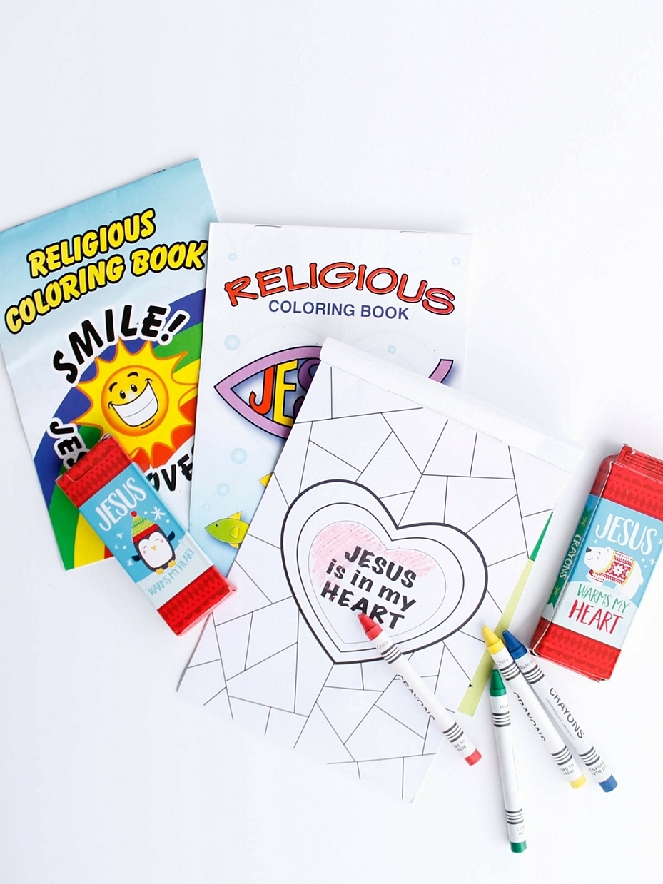 Faith Based Coloring Book and Crayons