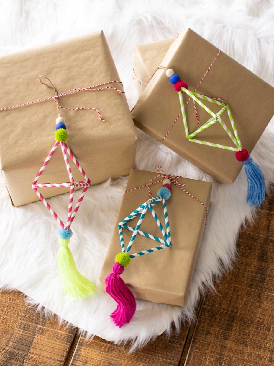 Boho DIY Paper Straw Ornaments